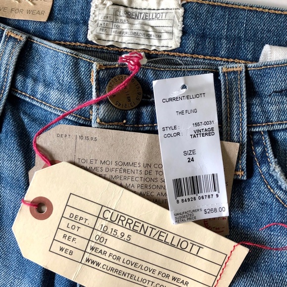 Current/Elliott "The Fling" Vintage Tattered Jeans - Picture 7 of 7